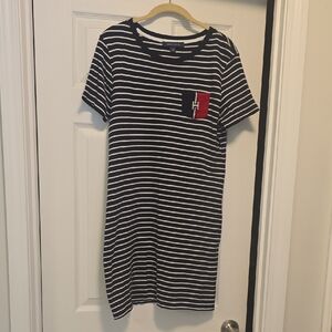 Tommy Hilfiger Navy and White Striped Top